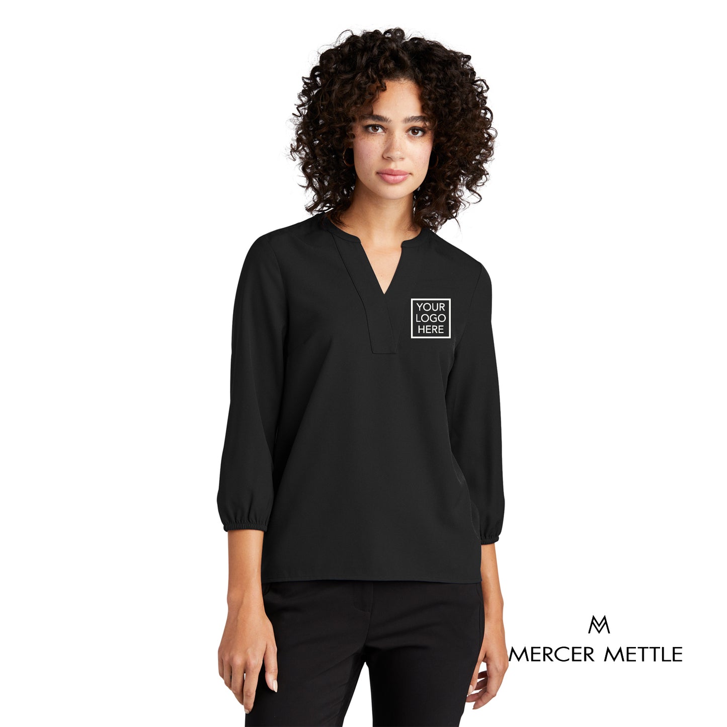 Mercer+Mettle® Women's Stretch Crepe 3/4-Sleeve Blouse