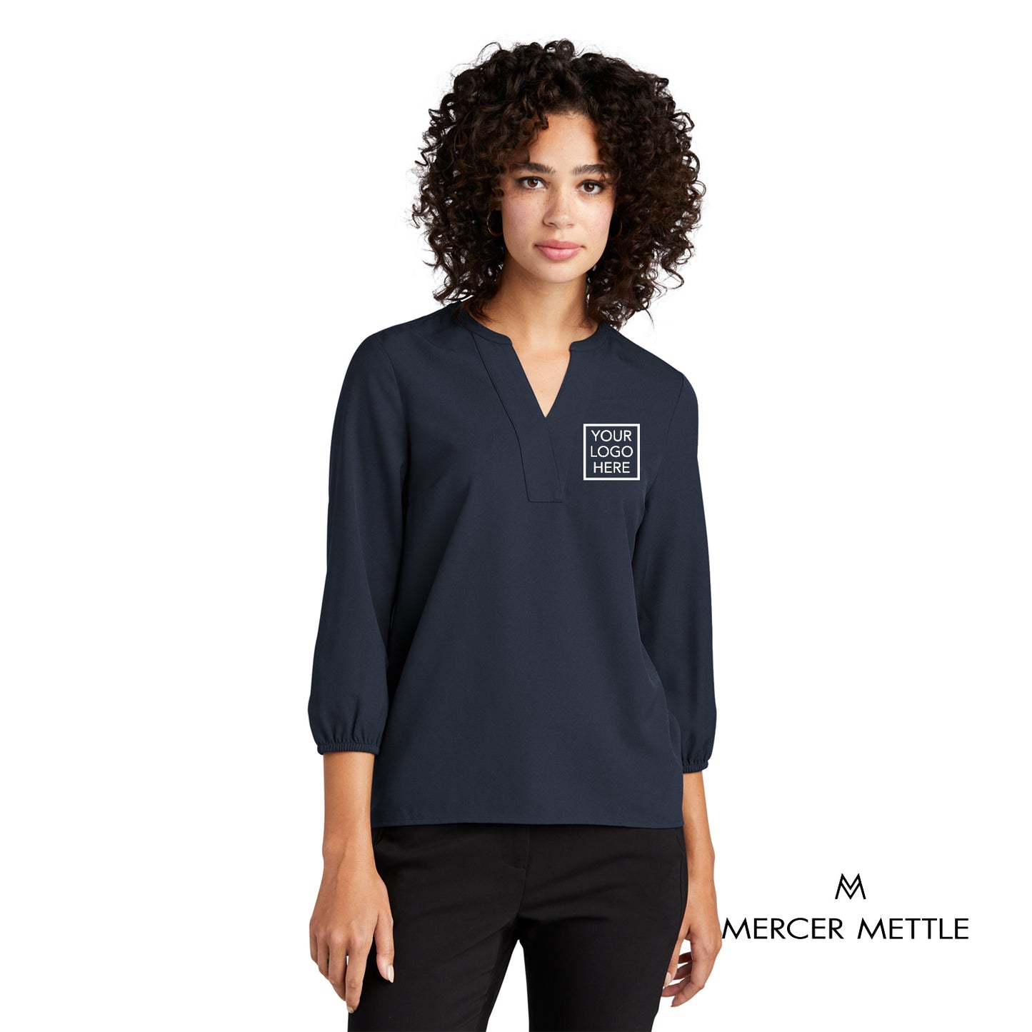 Mercer+Mettle® Women's Stretch Crepe 3/4-Sleeve Blouse