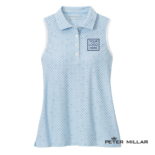 Peter Millar® Women's With A Twist Banded Sport Mesh Sleeveless Button Polo