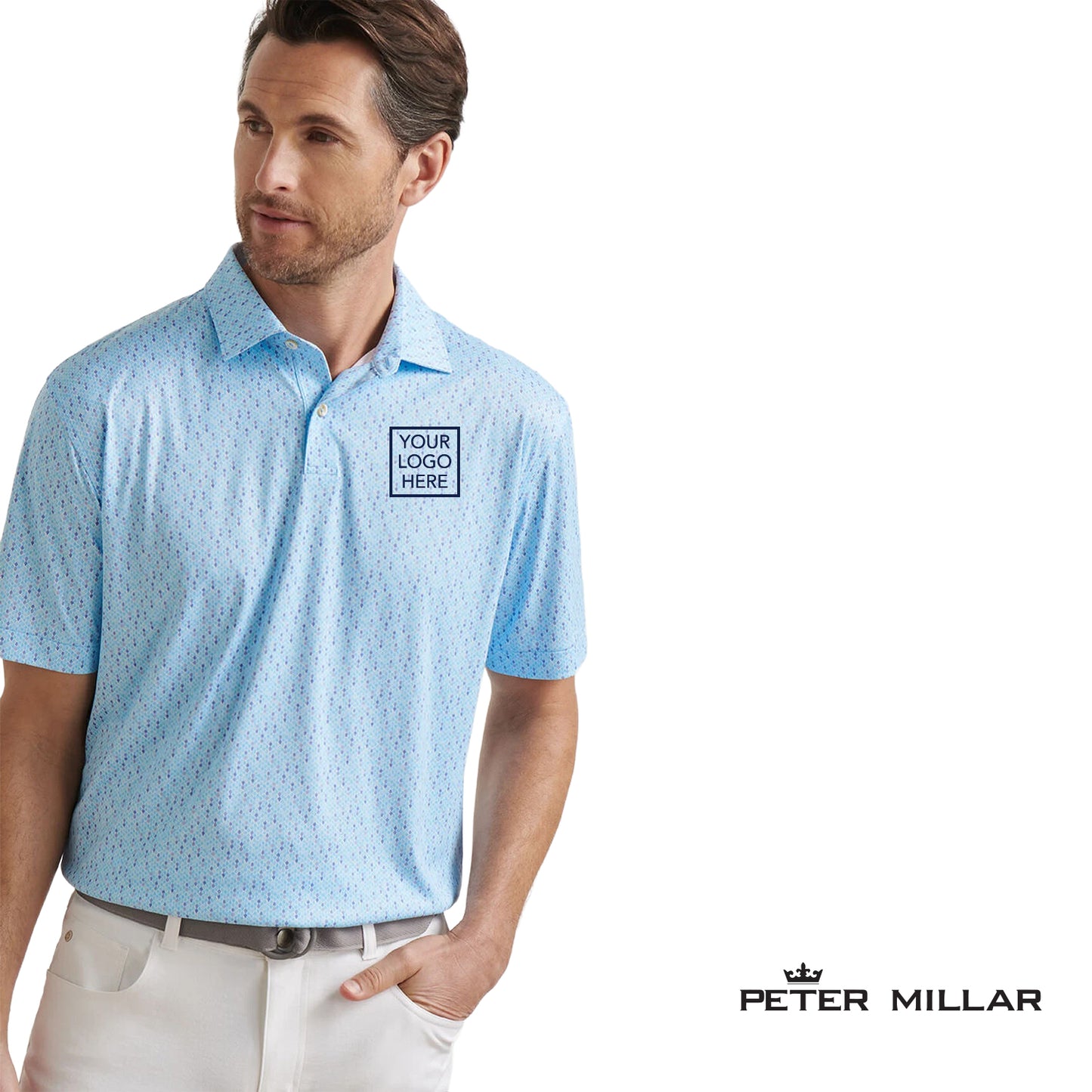 Peter Millar® Men's Featherweight Pineapple Mosaic Performance Polo